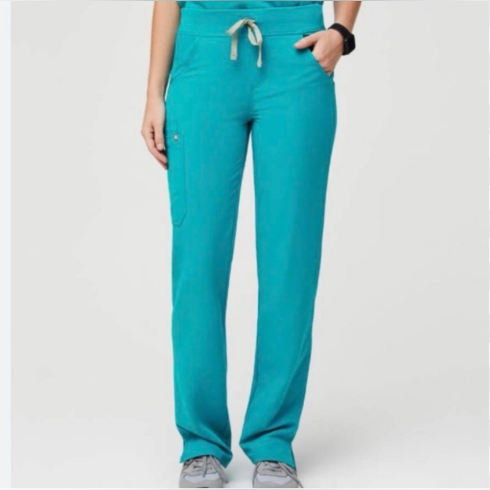 Figs Turquoise Cargo Scrub Pants